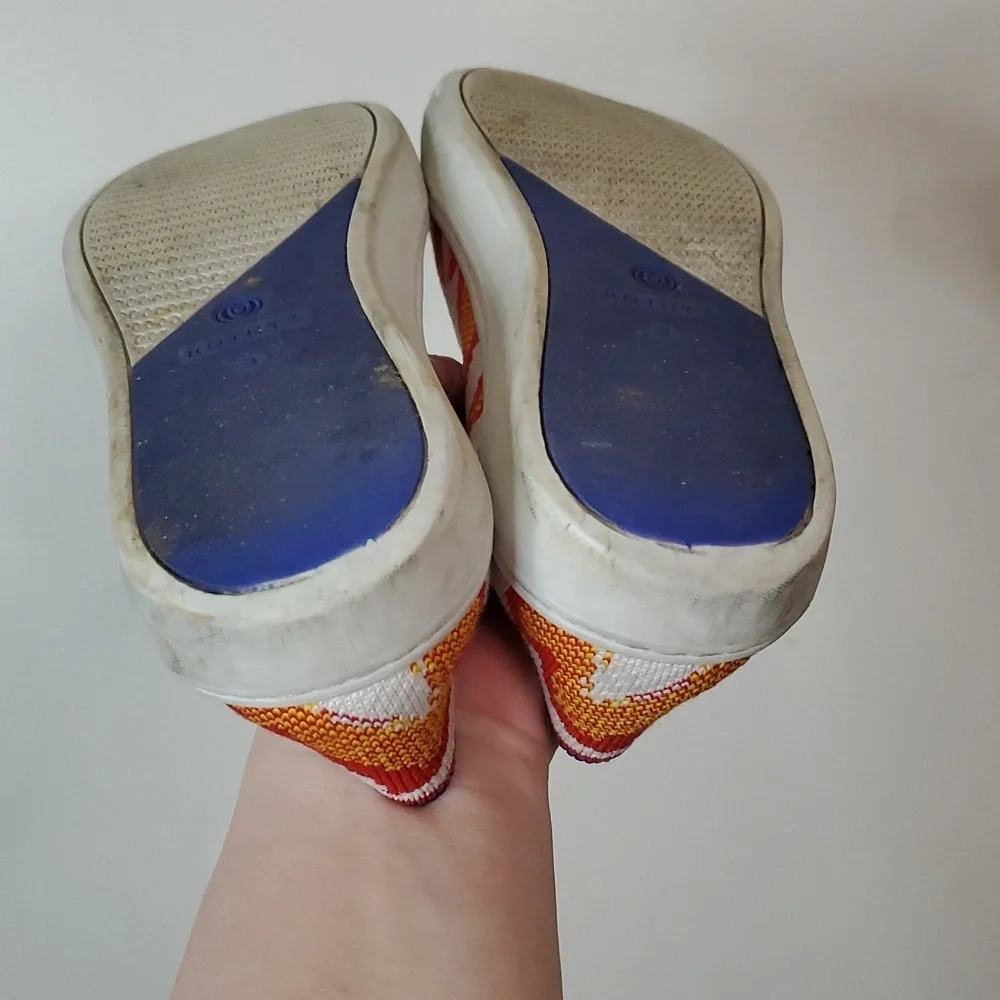 Rothy's Kids Flame Graphic Flats Size K3 White